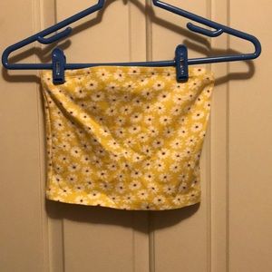 yellow floral tube top